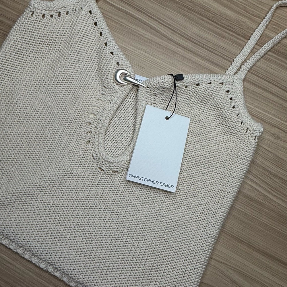 Cream Knit Tank Top - Picture 8 of 10